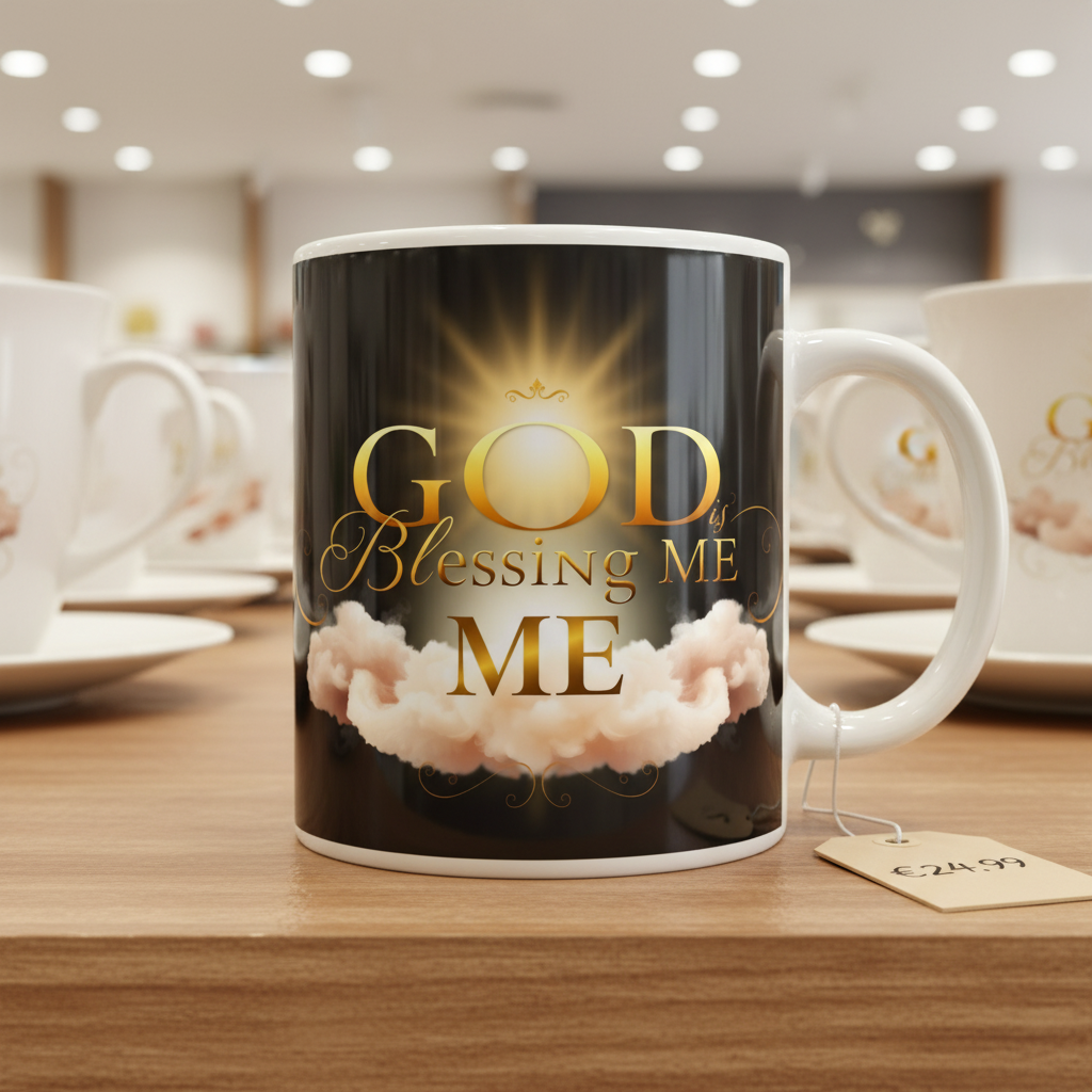 GOD Is Blessing Me White 11oz Ceramic Christian Mug