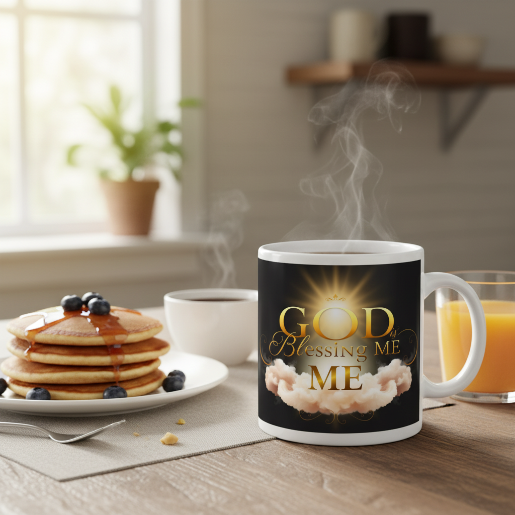 GOD Is Blessing Me White 11oz Ceramic Christian Mug