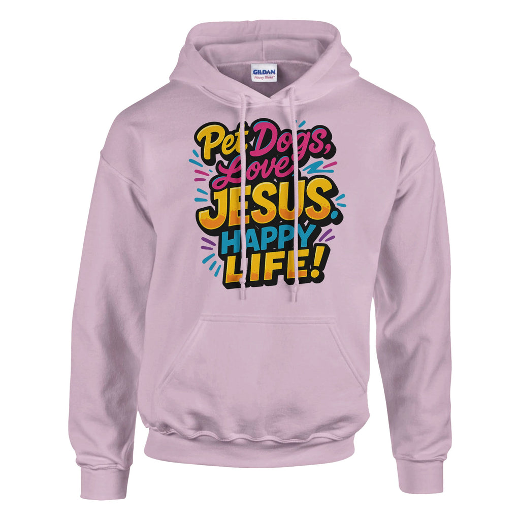 Pet Dogs Love Jesus Happy Life Christian Believer Hoodie Light Pink