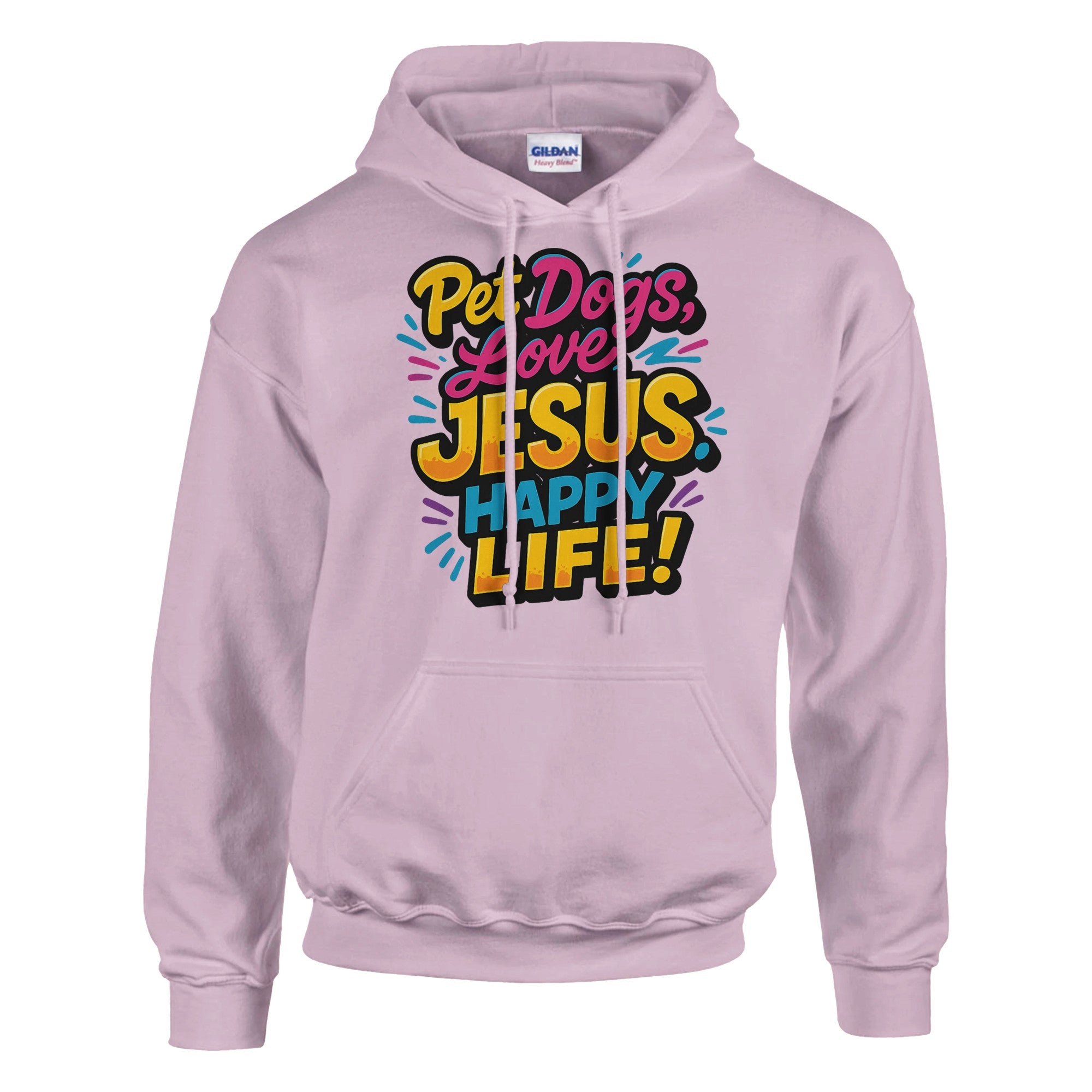 Pet Dogs Love Jesus Happy Life Christian Believer Hoodie Light Pink