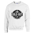 White sweatshirt with 'SOLD OUT FOR THE LORD' text and cross design on a white background